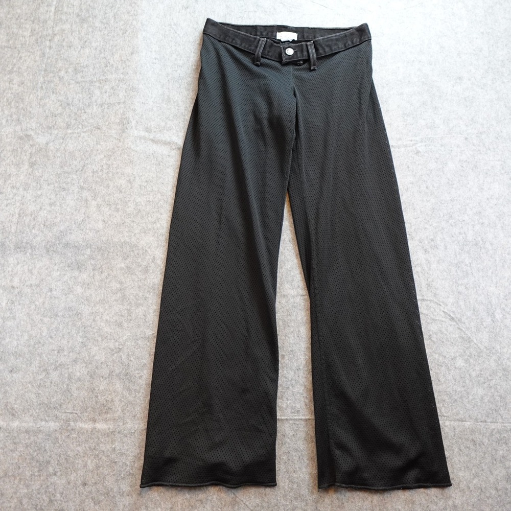 Riley Pants Womens Small Black Mesh Flare Lined Witchy Emo Goth Low Rise